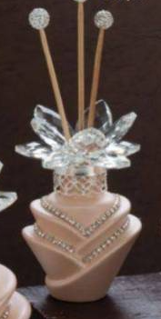 Grace design diffusore per ambiente rosa strass argentati (7x5x11cm circa)