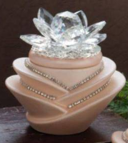 Grace design candela profumata particolare rosa con strass argentati (12x10x12cm circa)