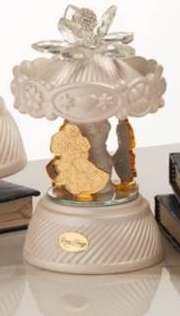 Grace Design Disney giostra La bella e la bestia con decoro elegante petali in cristallo e sfera a strass.