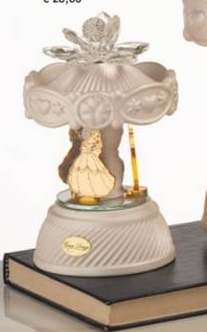 Grace Design  Disney giostra  La bella e la bestia con decoro elegante petali in cristallo e sfera a strass.