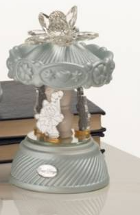 Grace Design Carosello  pagliaccio con decoro petali in cristallo sfera strass