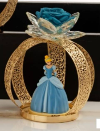 Grace Design principessa cenerentola disney cupola in metallo dorato e al centro cenerentola