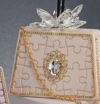 Grace Design borsa panna grande  design raffinato ed elegante motivo puzzle