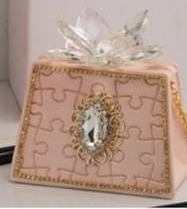 Grace Design borsa salmone grande design raffinato ed elegante motivo puzzle