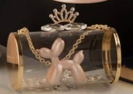 Grace Design palloncino cane color salmone cofanetto borsetta