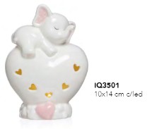 ELEFANTE ROSA CUORE LED